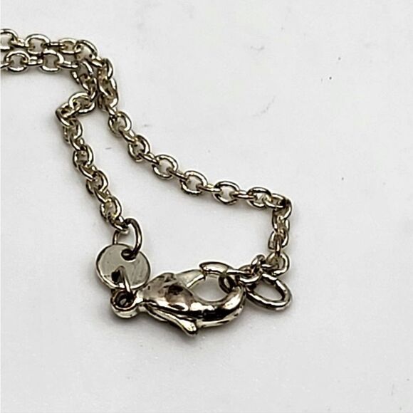 "5/$25" Vintage CW Silvertone Marcasite Cross Pendant Necklace 18" - Picture 4 of 11